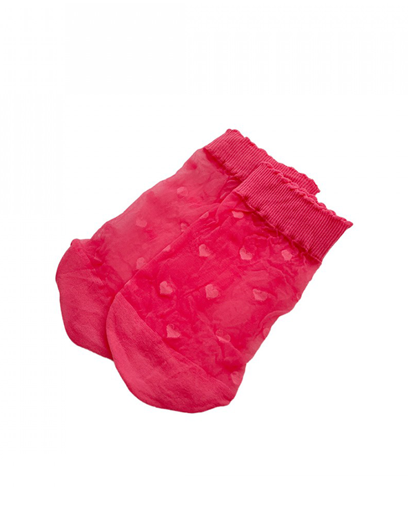 Dečije mikrofiber soknice sa dezenom srca roze boje.