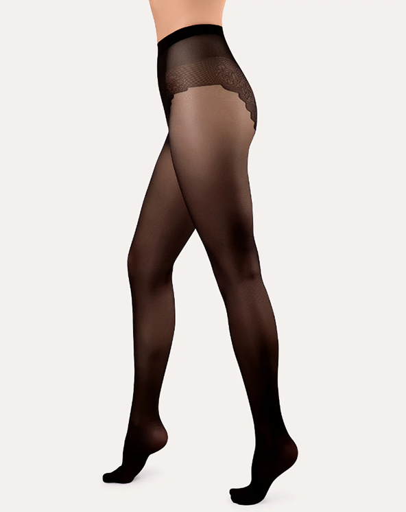 Unihop 20 dena - crne čarape sa bikini ojačanjem.