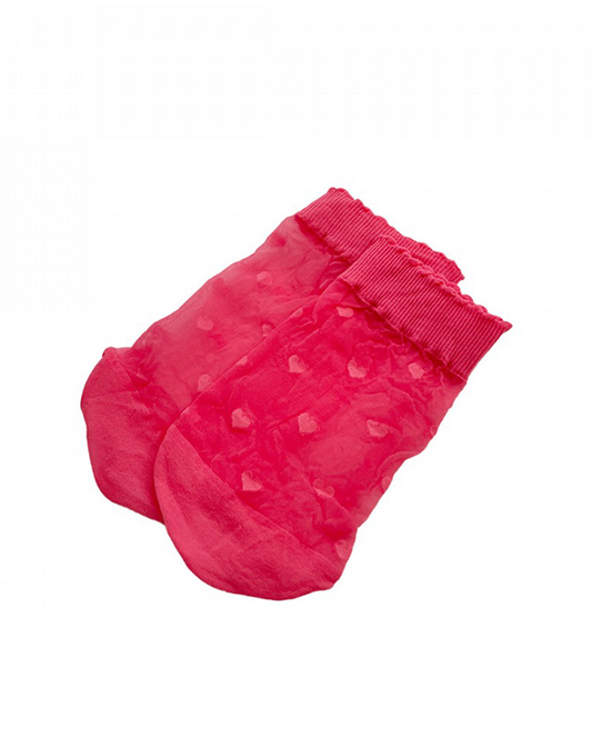 Dečije mikrofiber soknice sa dezenom srca roze boje.